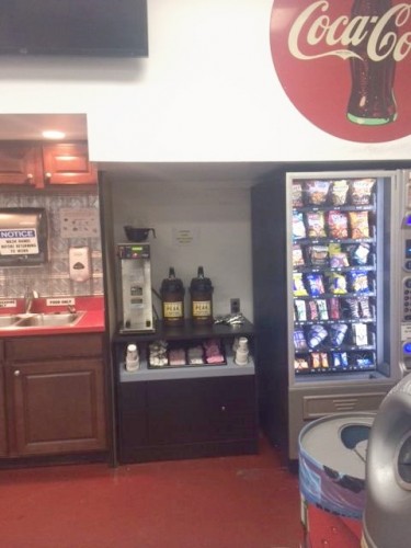 A COCA-COLA Break-room.